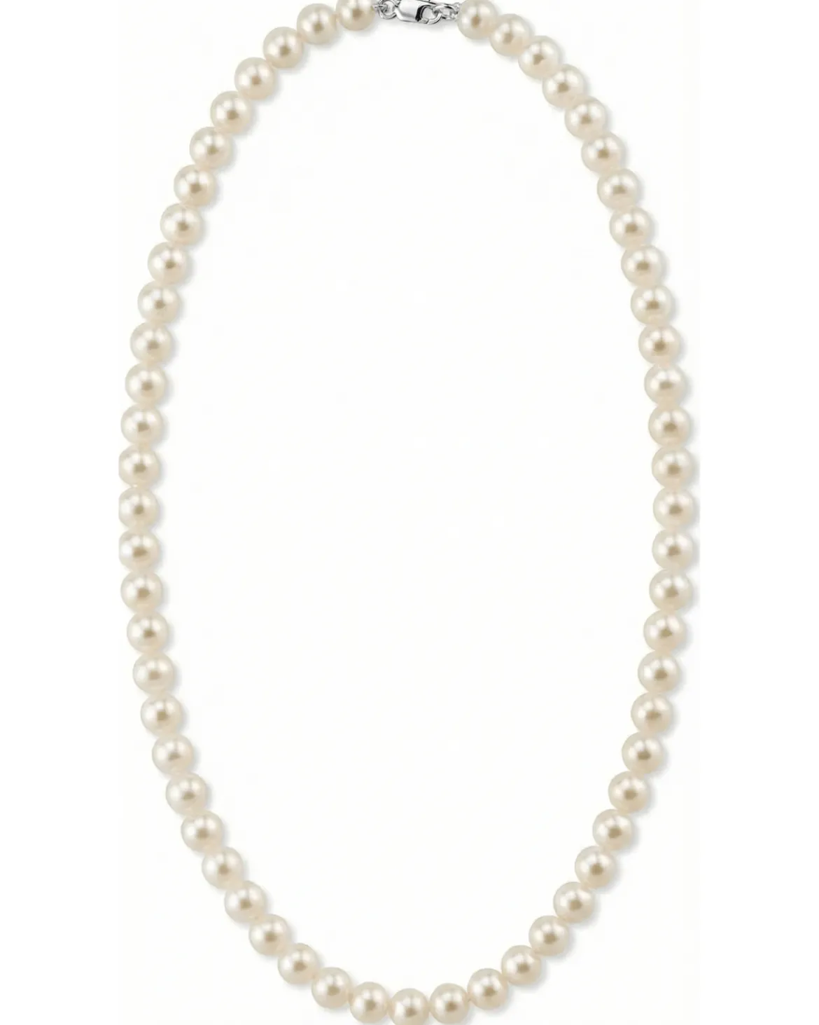 6.0-6.5mm White Freshwater Cultured Pearl Love Necklace