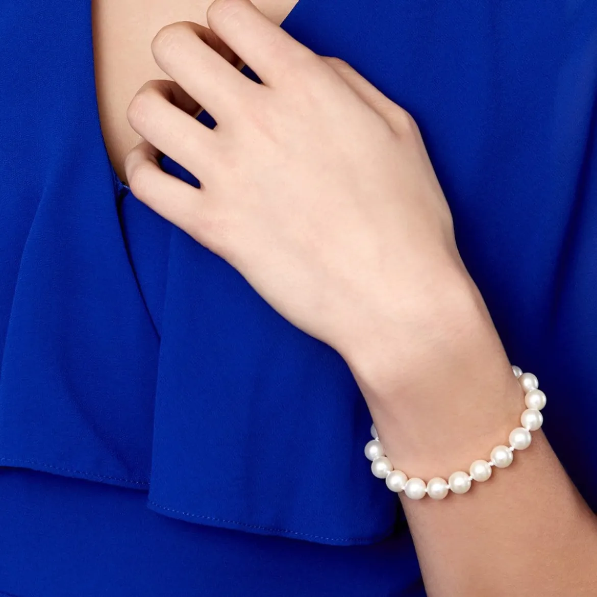 8.5-9.5mm White Freshwater Pearl Bracelet - AAA Quality