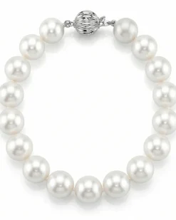 9.5-10.5mm White Freshwater Pearl Bracelet - AAAA Quality