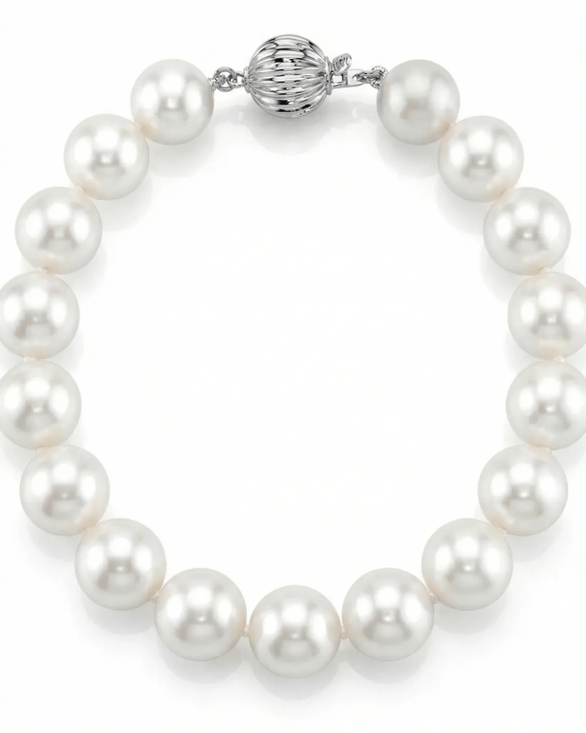 9.5-10.5mm White Freshwater Pearl Bracelet - AAAA Quality