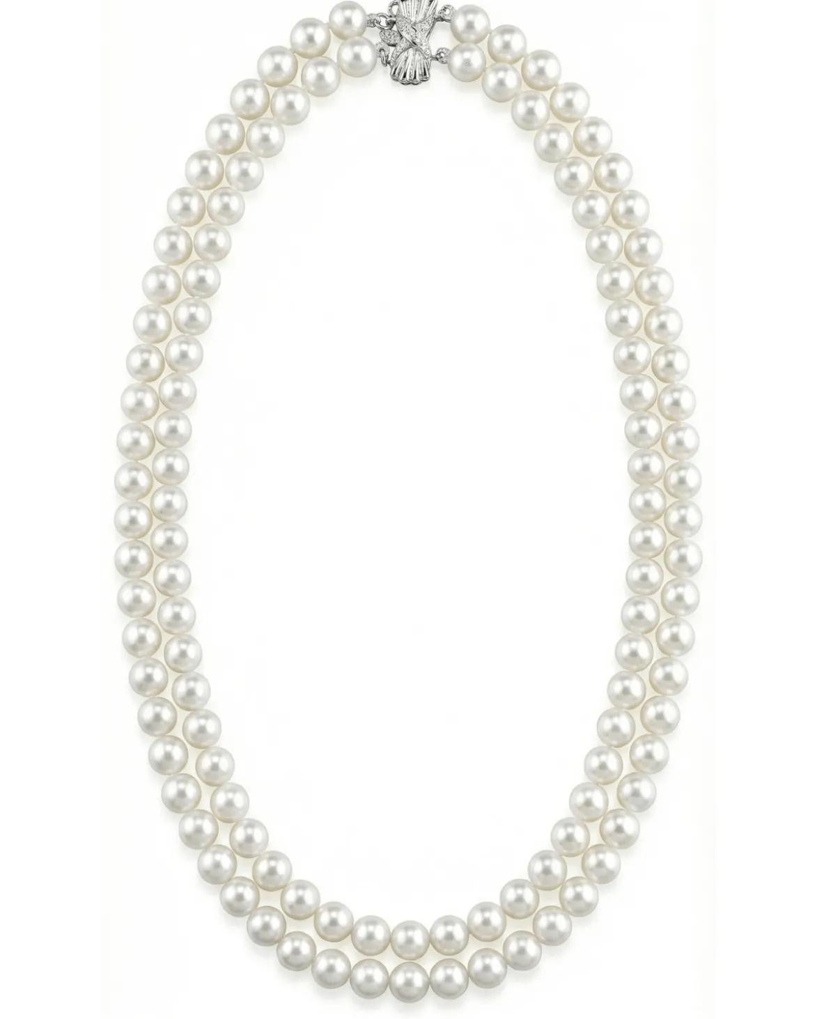 8.5-9.5mm White Freshwater Pearl Double Strand Necklace