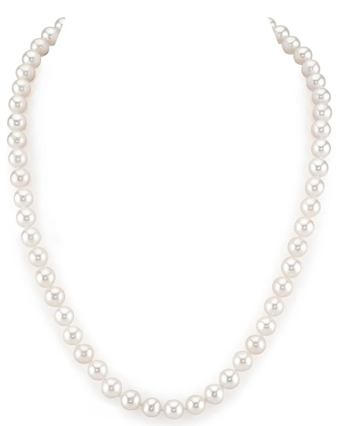 7.0-7.5mm White Freshwater Pearl Necklace - AAA Quality