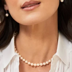 7.0-7.5mm White Freshwater Pearl Necklace - AAA Quality