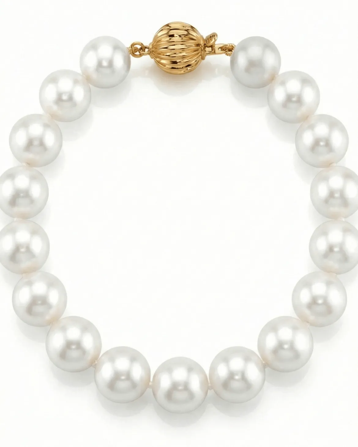 9.5-10.5mm White Freshwater Pearl Bracelet - AAA Quality