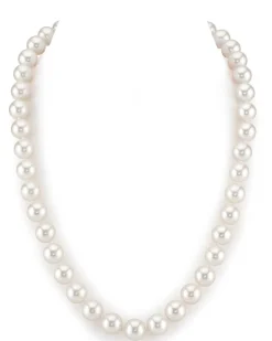 9.5-10.5mm White Freshwater Pearl Necklace - AAA Quality
