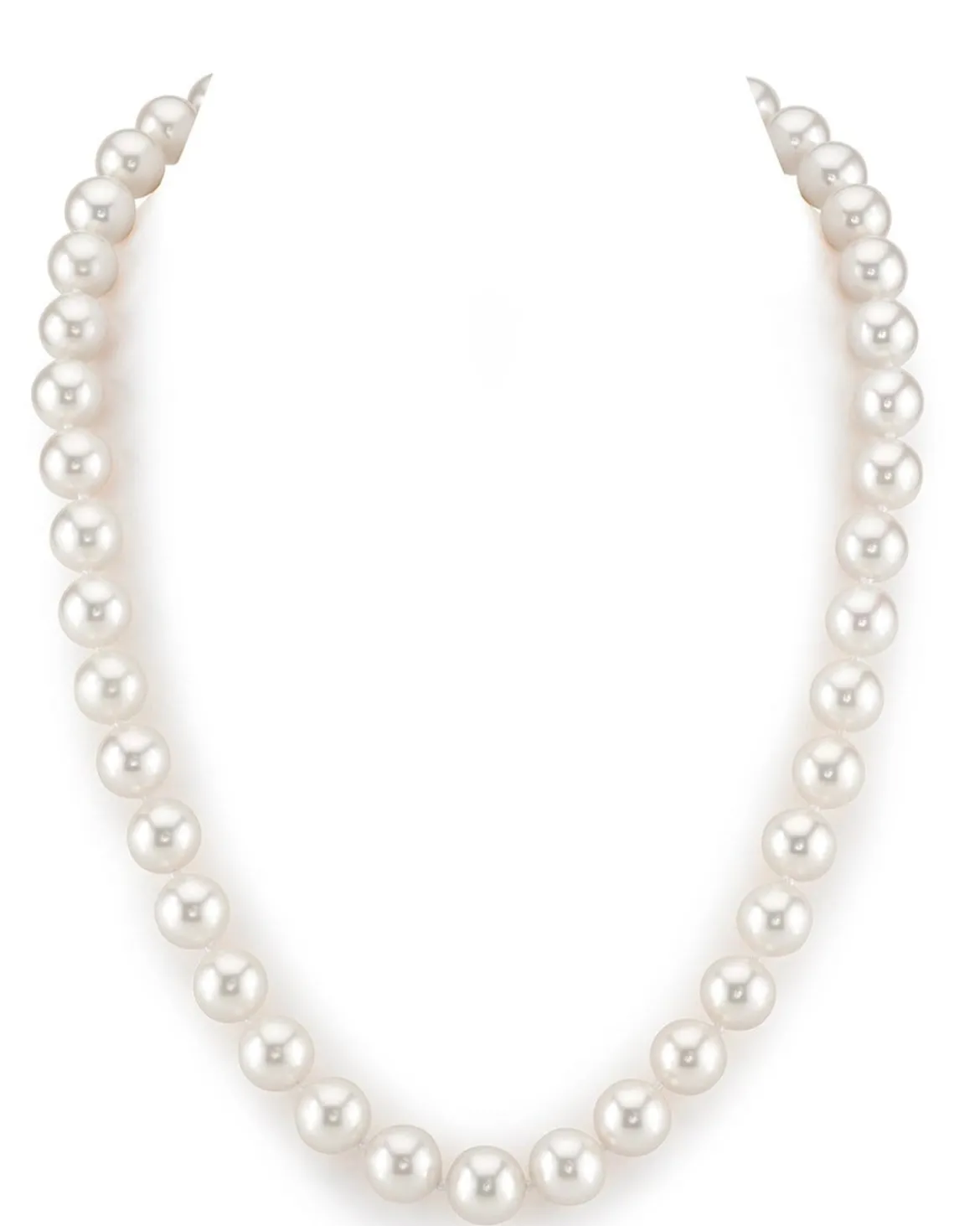 9.5-10.5mm White Freshwater Pearl Necklace - AAA Quality