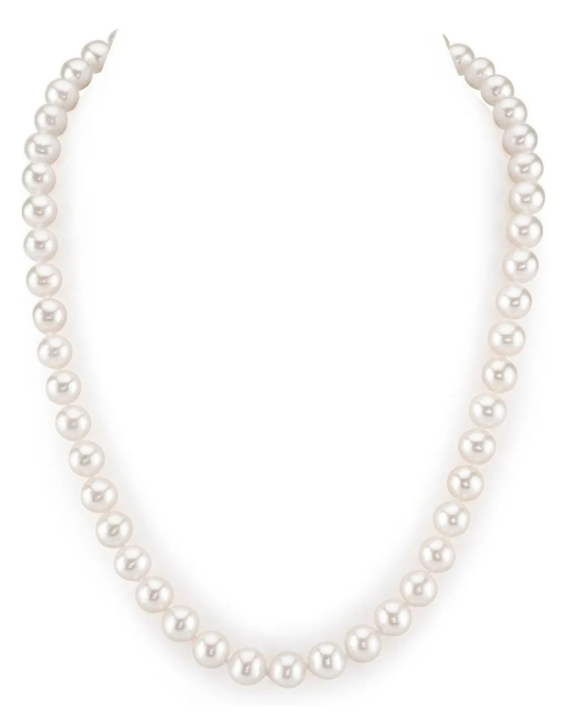 8.0-8.5mm White Freshwater Pearl Necklace - AAA Quality