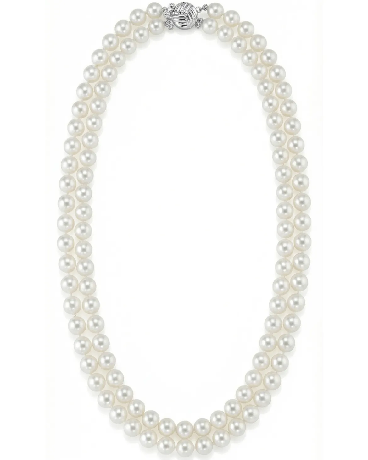 6.5-7.0mm White Freshwater Pearl Double Strand Necklace