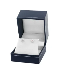 7mm White Freshwater Round Pearl Stud Earrings