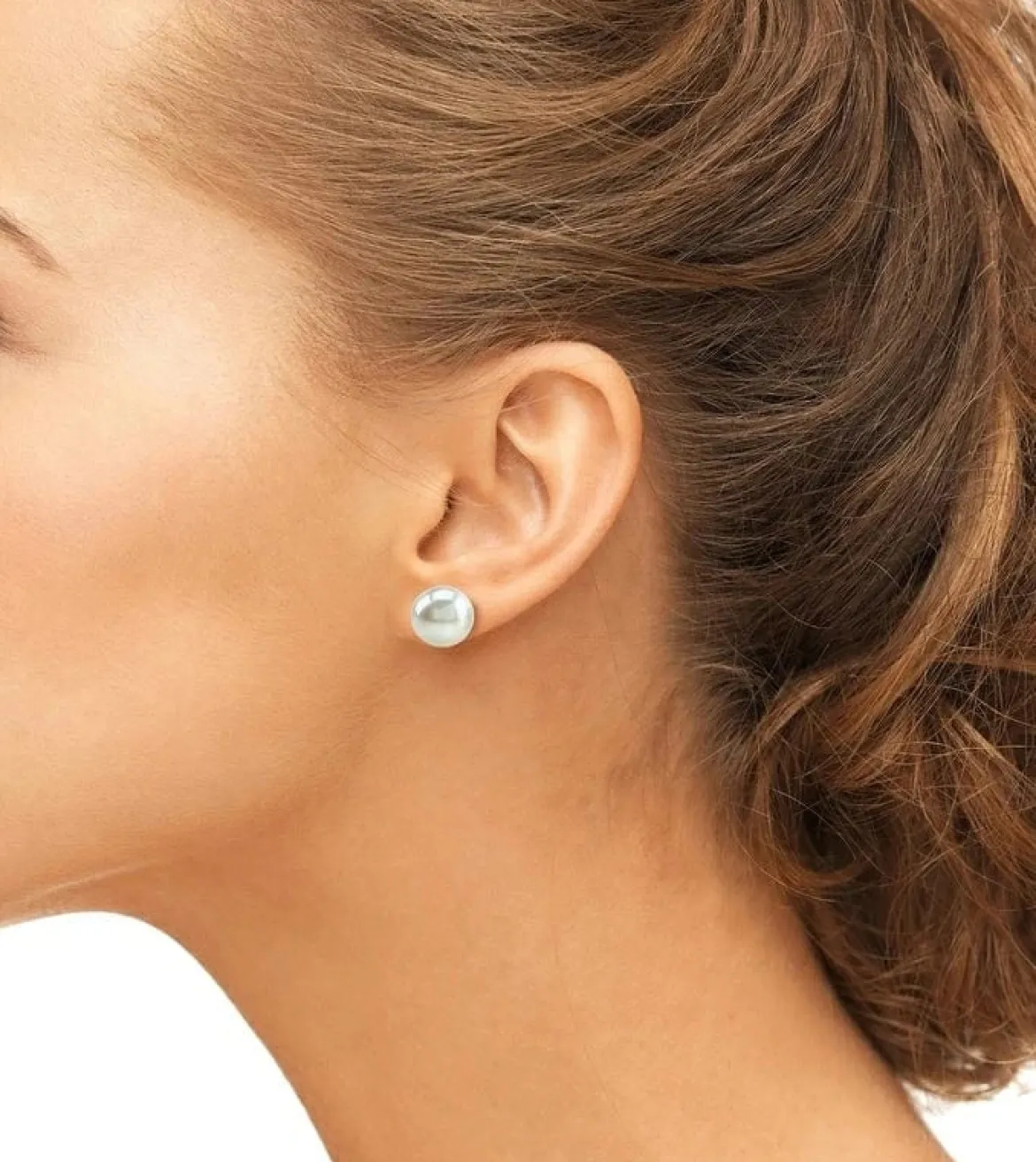 10mm White Freshwater Round Pearl Stud Earrings