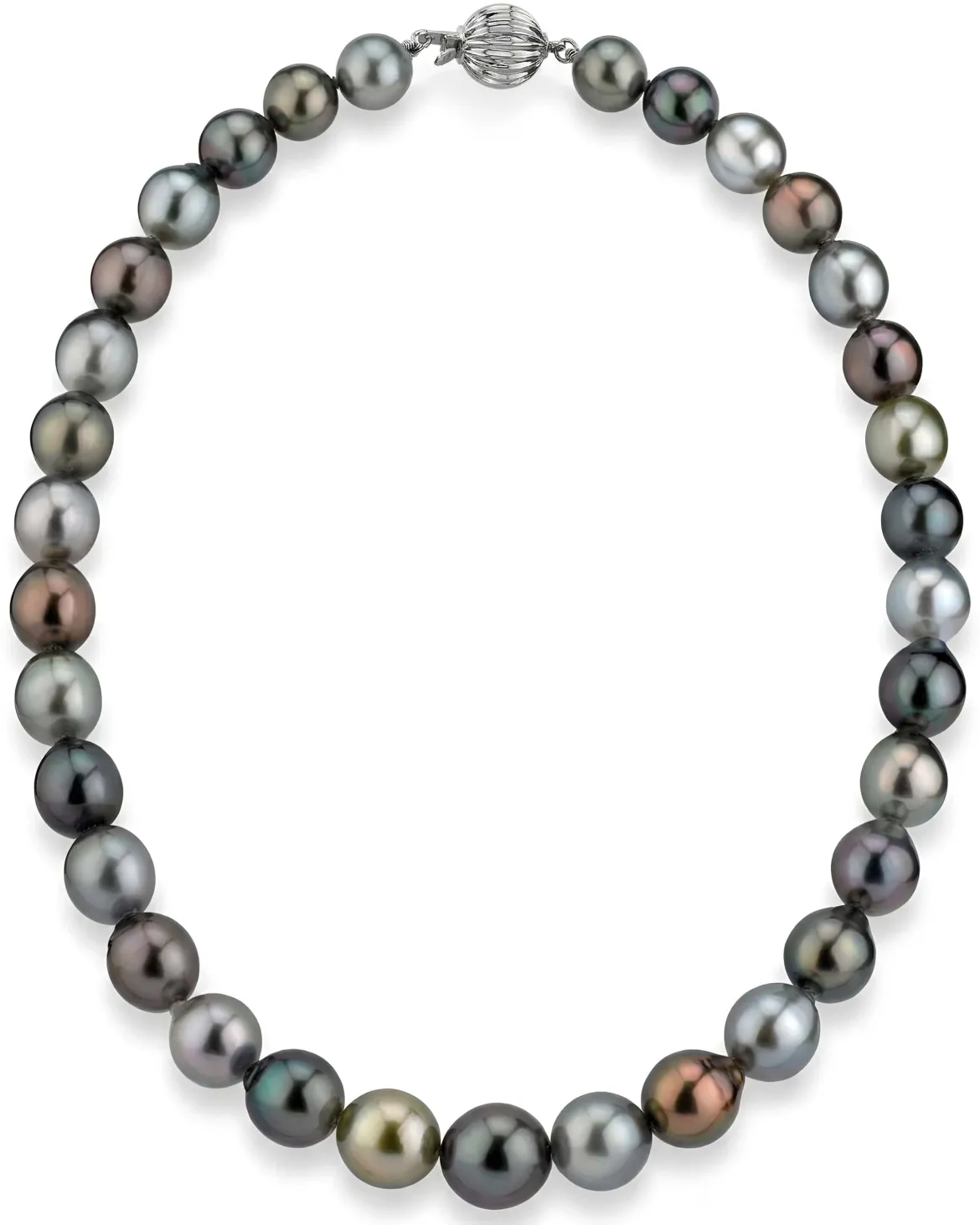 Multi-Color Drop-Shape Tahitian Pearl Necklace, 10.0-12.0mm - AAAA Quality