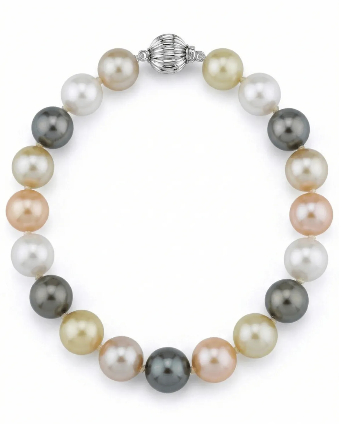 Multi-Color Golden South Sea, Tahitian and Freshwater Bracelet, 9.0-10.0mm - AAA Quality