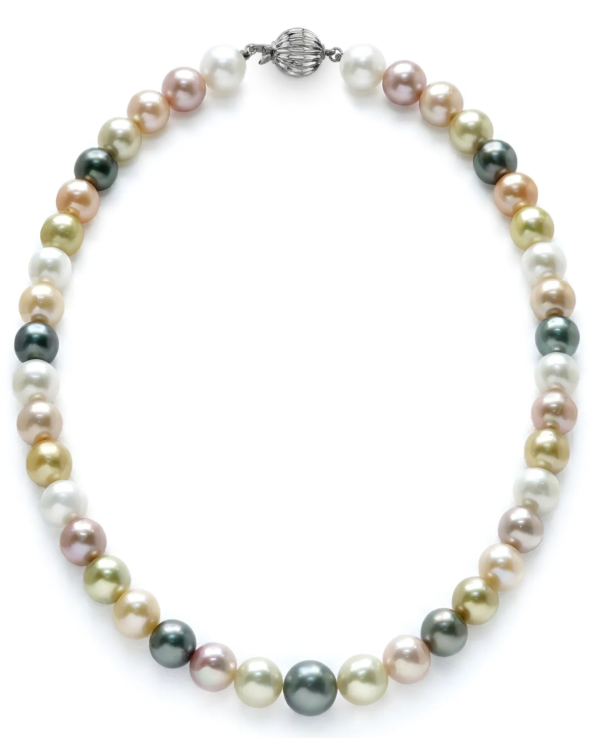 Multicolor South Sea & Pastel Freshwater Pearl Necklace, 8.0-10.0mm - AAA Quality