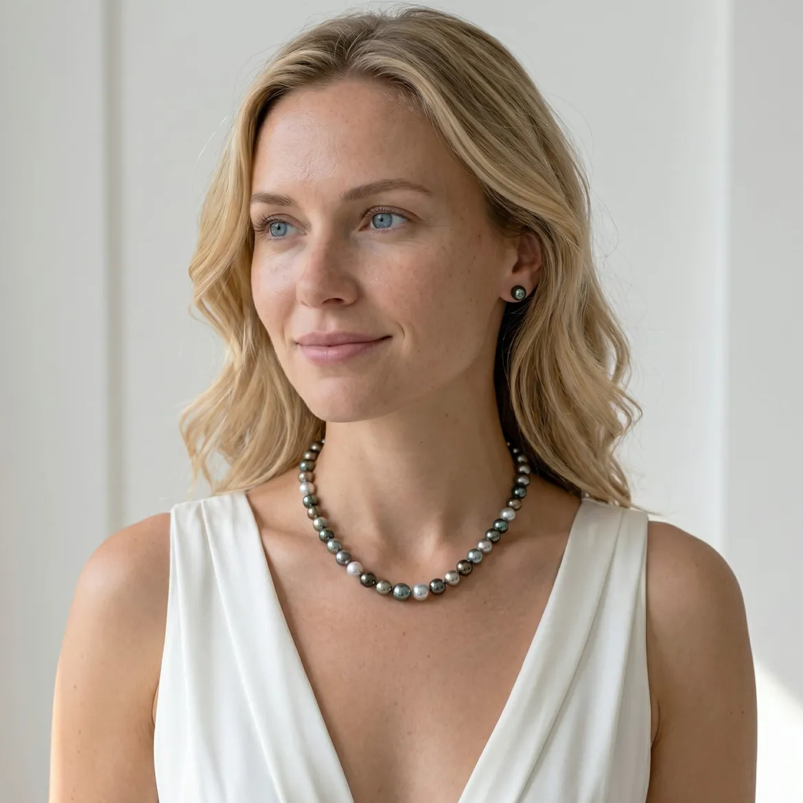Multi-Color Tahitian Baroque Pearl Necklace, 8.0-10.0mm