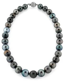 Multi-Color Tahitian Circled Baroque Pearl Necklace, 12.0-14.0mm