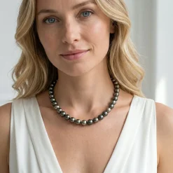 Multi-Color Tahitian Pearl Necklace, 10.0-11.0mm
