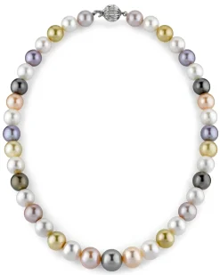 Multi-Color Tahitian, South Sea & Freshwater Pearl Necklace, 9.0-11.0mm - AAA Quality
