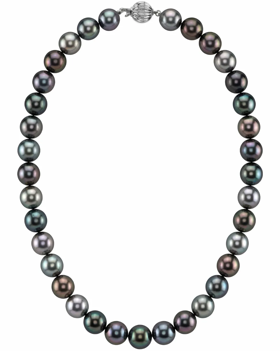 Multi-Color True Round Tahitian Pearl Necklace, 9-11mm