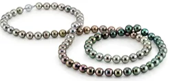 Ombre Color-Graduated Tahitian Pearl Opera Length Necklace, 9.0-10.0mm - AAAA Quality