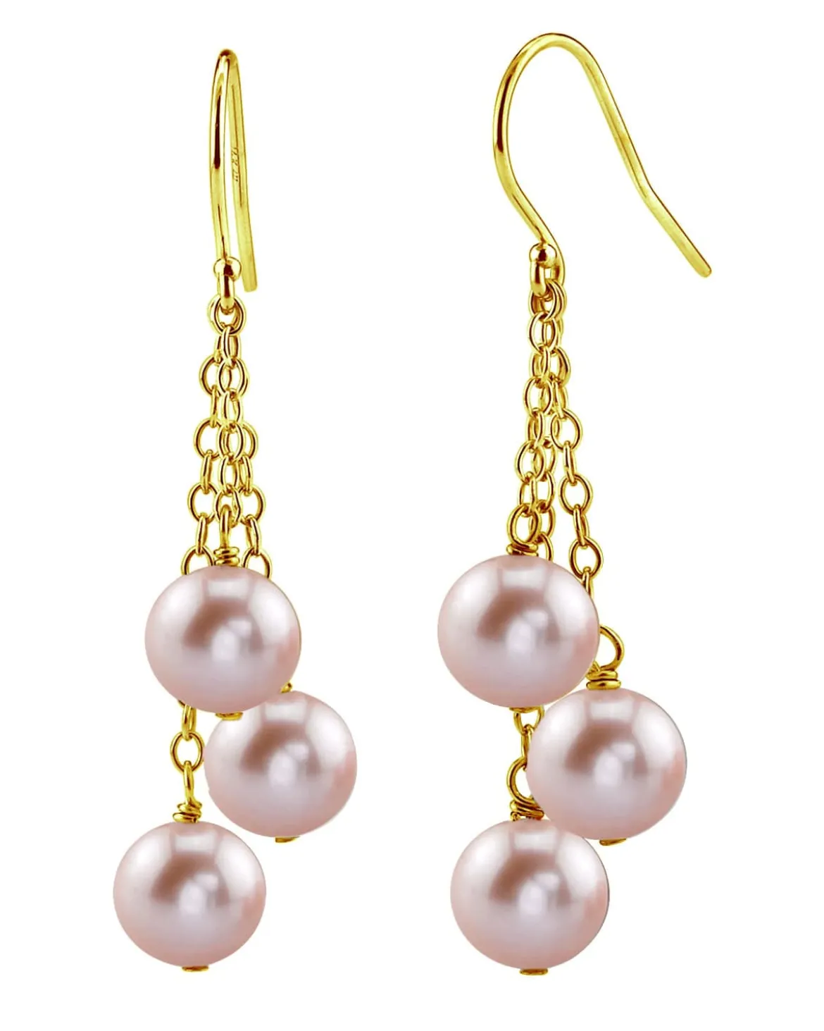 Pink Freshwater Pearl Cluster Earrings