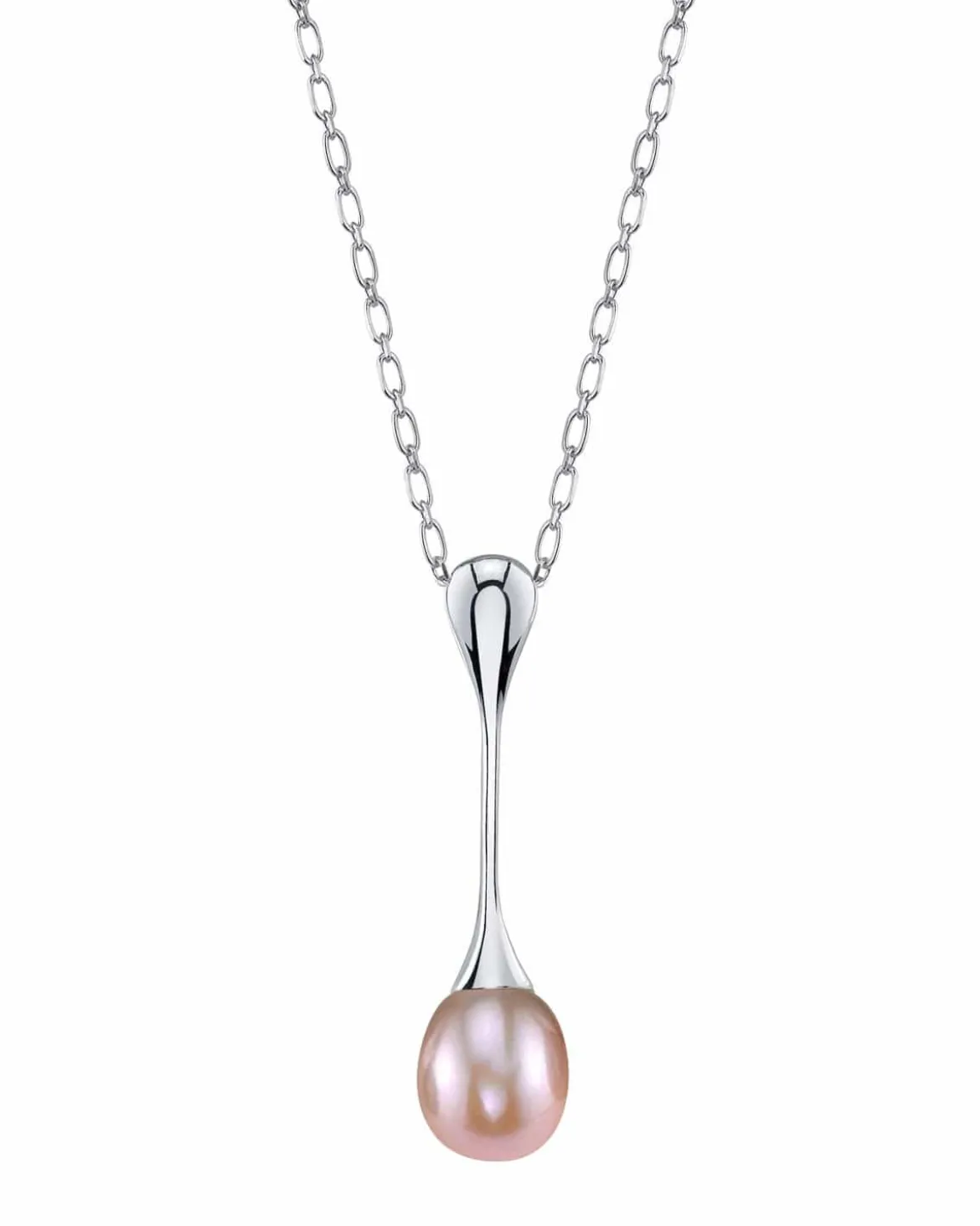 Pink Freshwater Pearl Long Teardrop Pendant