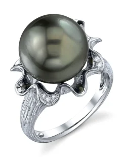 Tahitian South Sea Pearl & Diamond Robin Ring