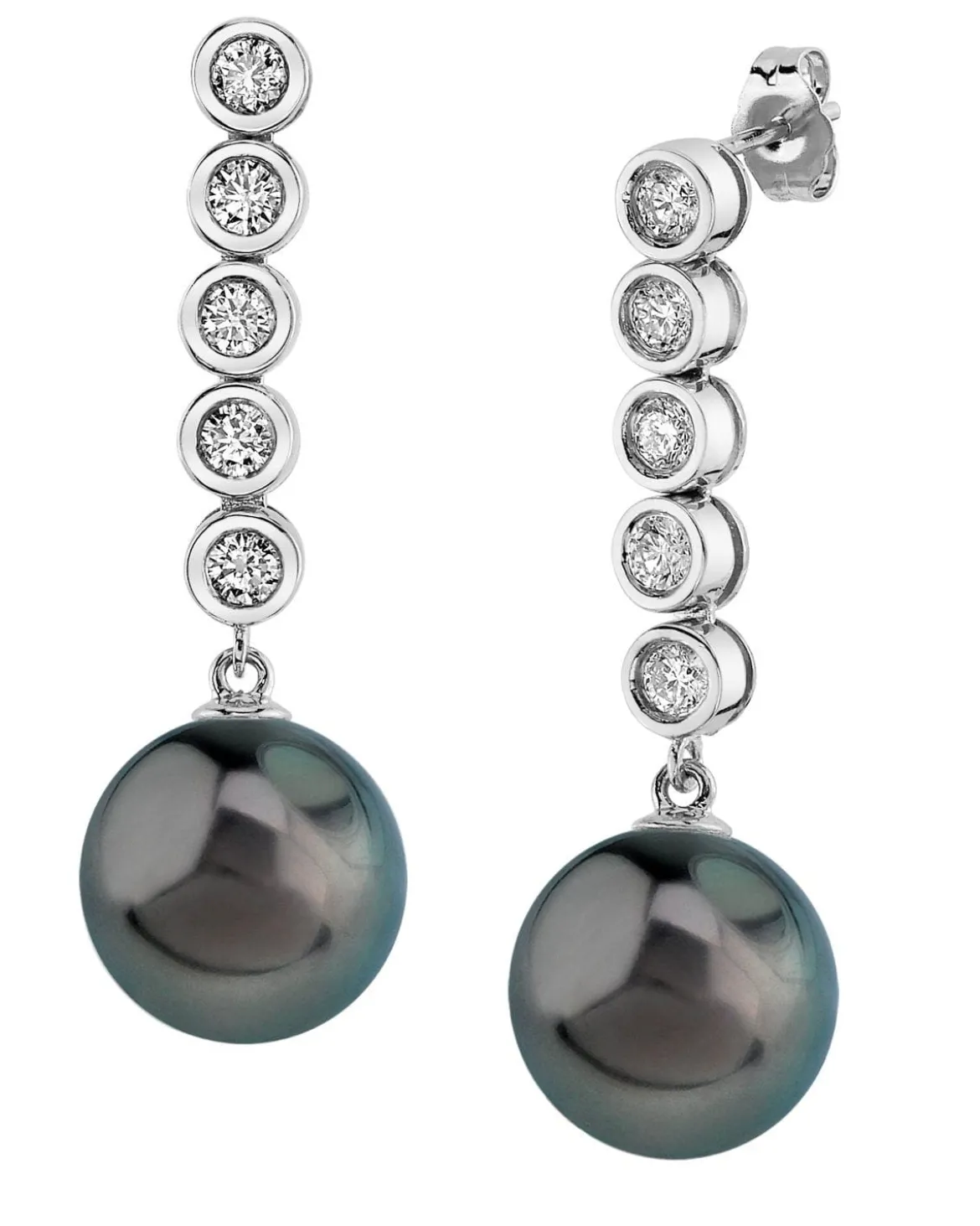 Tahitian South Sea Pearl & Diamond Cascade Earrings