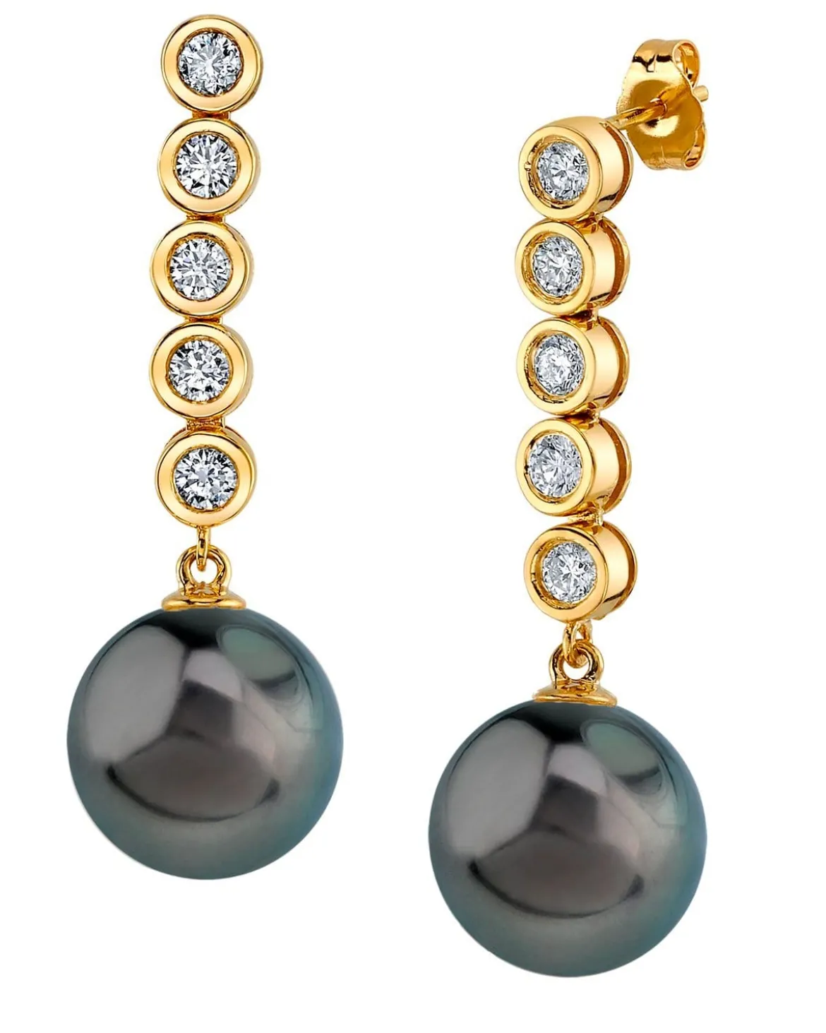 Tahitian South Sea Pearl & Diamond Cascade Earrings