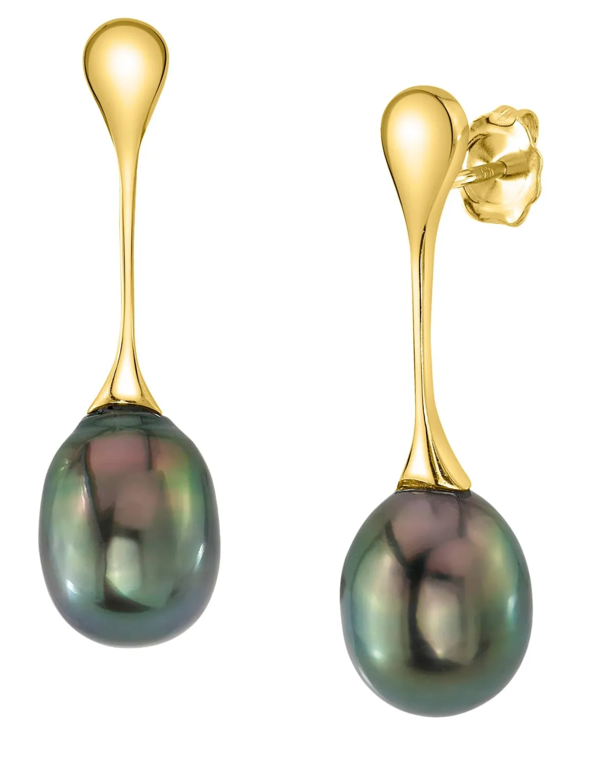 Tahitian South Sea Pearl Long Teardrop Earrings
