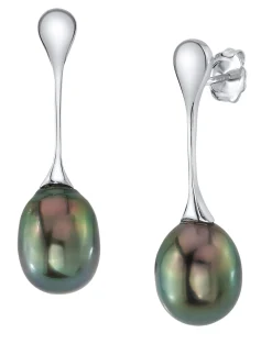 Tahitian South Sea Pearl Long Teardrop Earrings