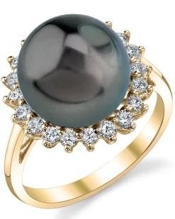 Tahitian South Sea Pearl & Diamond Sage Ring