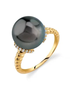 Tahitian South Sea Pearl & Diamond Jackie Ring