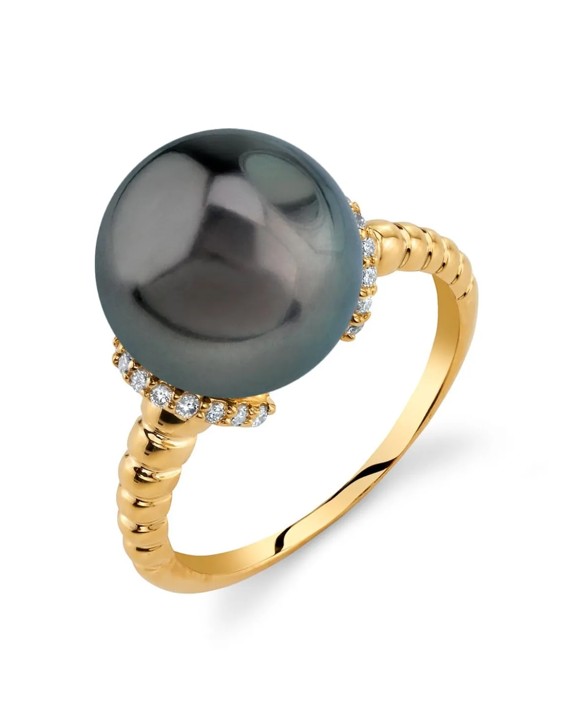 Tahitian South Sea Pearl & Diamond Jackie Ring