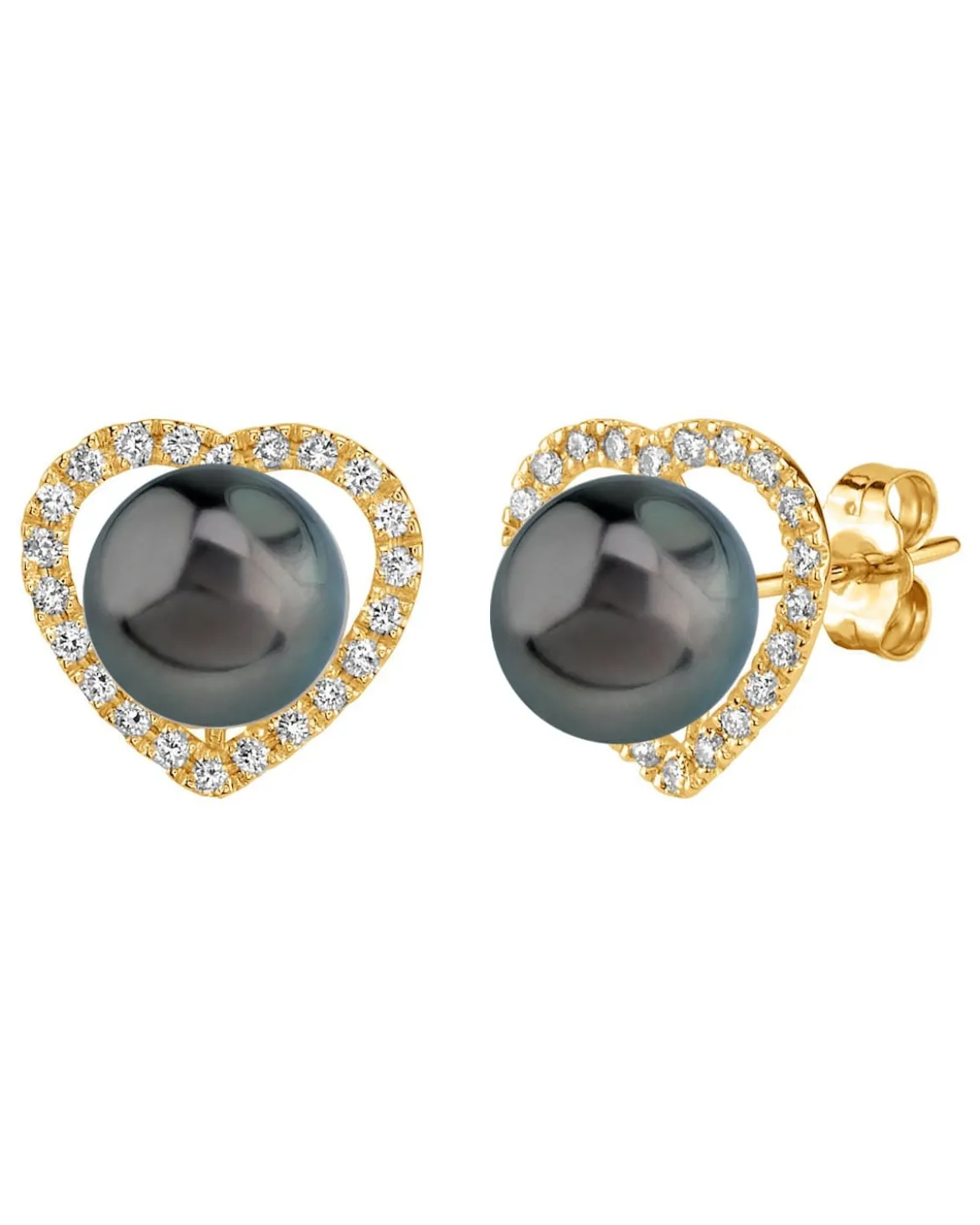 Tahitian South Sea Pearl & Diamond Amour Earrings