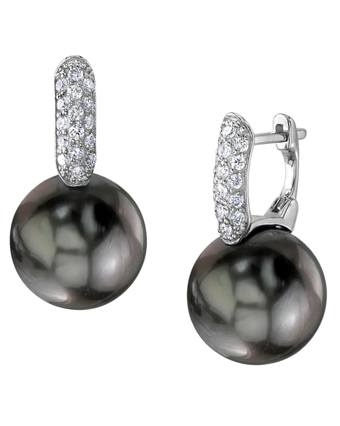 Tahitian South Sea Pearl & Diamond Emily Earrings