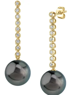 Tahitian South Sea Pearl & Diamond Bellatrix Earrings