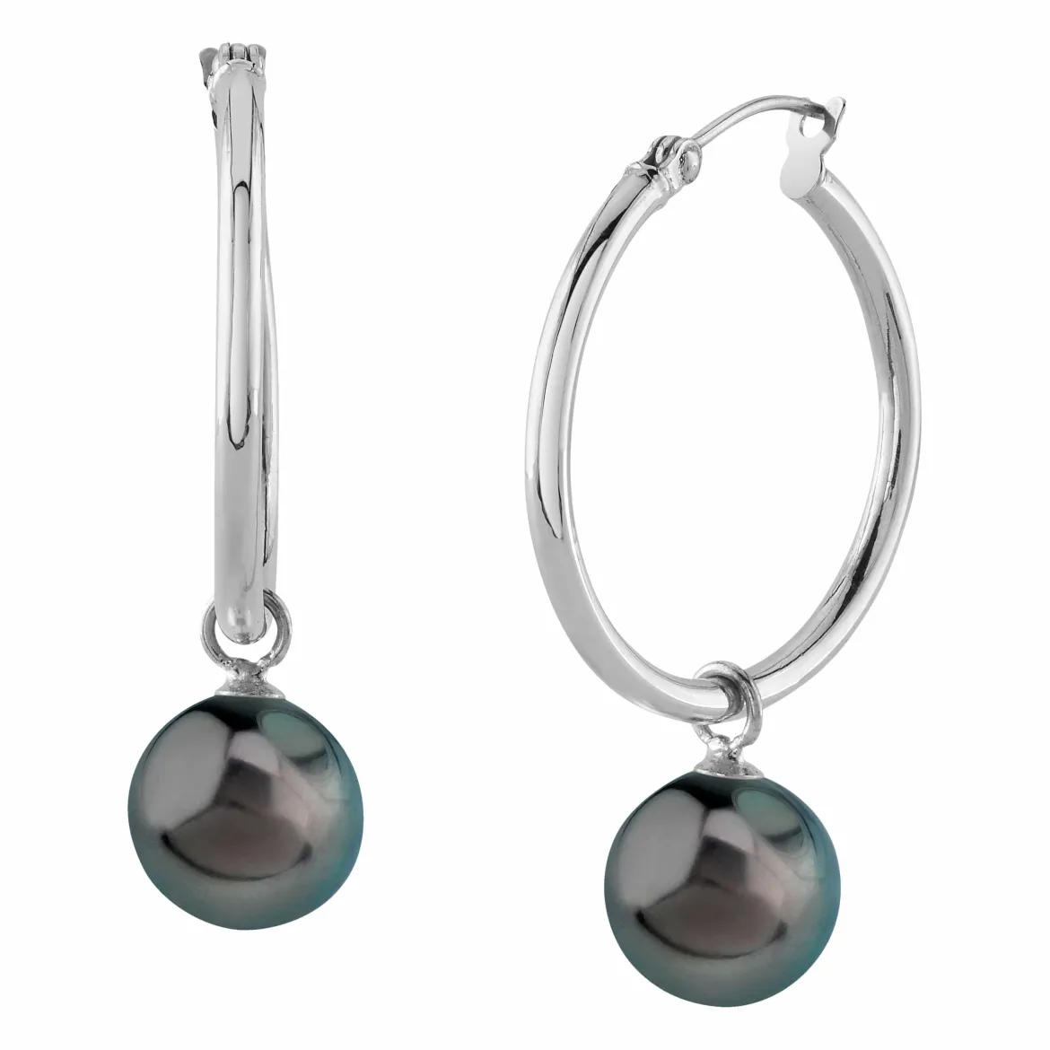 Tahitian South Sea Pearl Hoop Leane Earrings