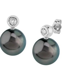 Tahitian South Sea Pearl & Diamond Honor Earrings