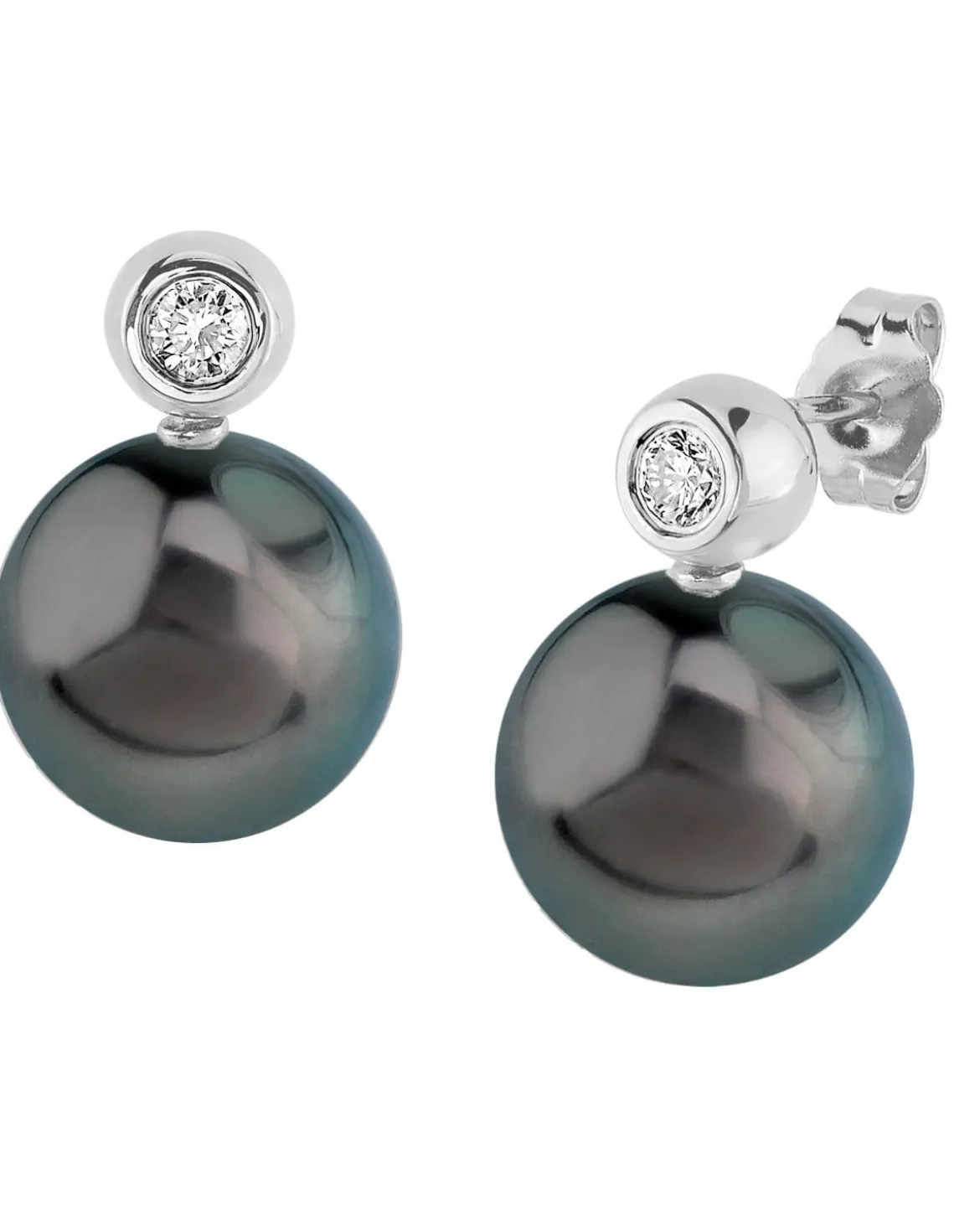 Tahitian South Sea Pearl & Diamond Honor Earrings