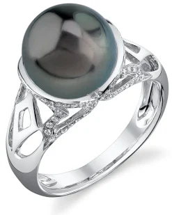 Tahitian South Sea Pearl & Diamond Abby Ring