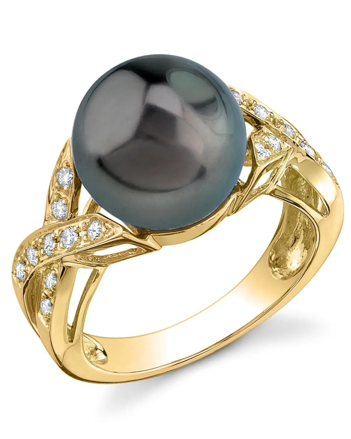 Tahitian South Sea Pearl & Diamond Infinity Ring
