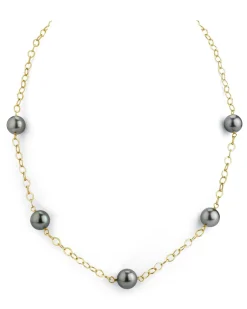 Tahitian South Sea Round Pearl Tincup Necklace