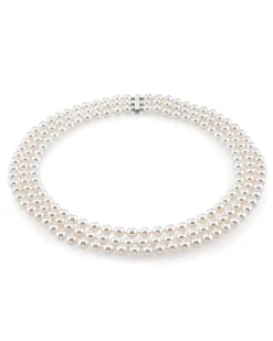 Triple Strand White Freshwater Pearl Necklace