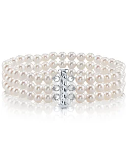Triple White Freshwater Pearl Bracelet