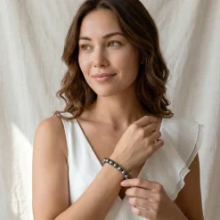 True Round Black Tahitian Pearl Bracelet, 9.0-10.0mm - AAA Quality