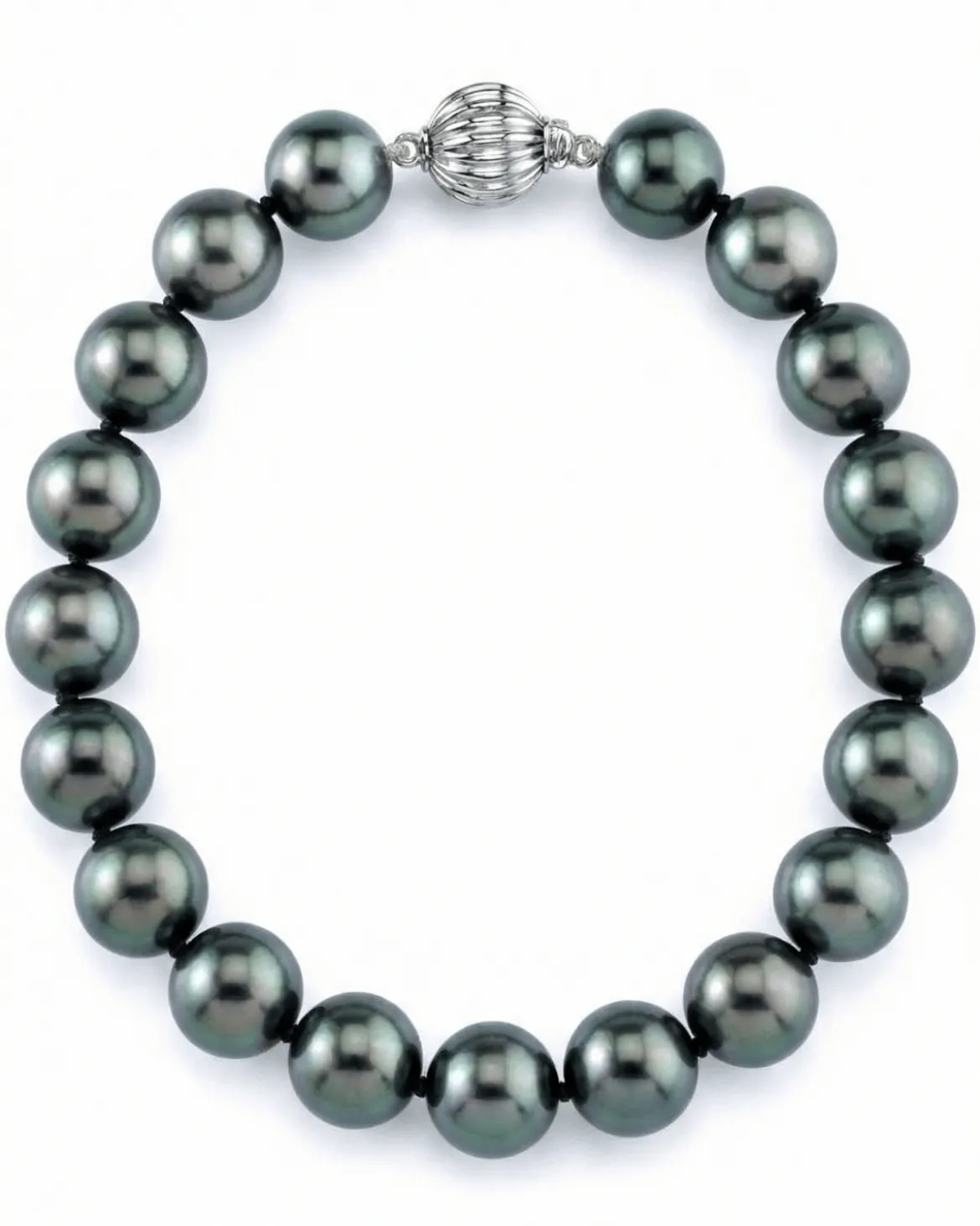 True Round Black Tahitian Pearl Bracelet, 8.0-9.0mm - AAA Quality