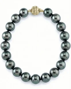 True Round Black Tahitian Pearl Bracelet, 8.0-9.0mm - AAA Quality