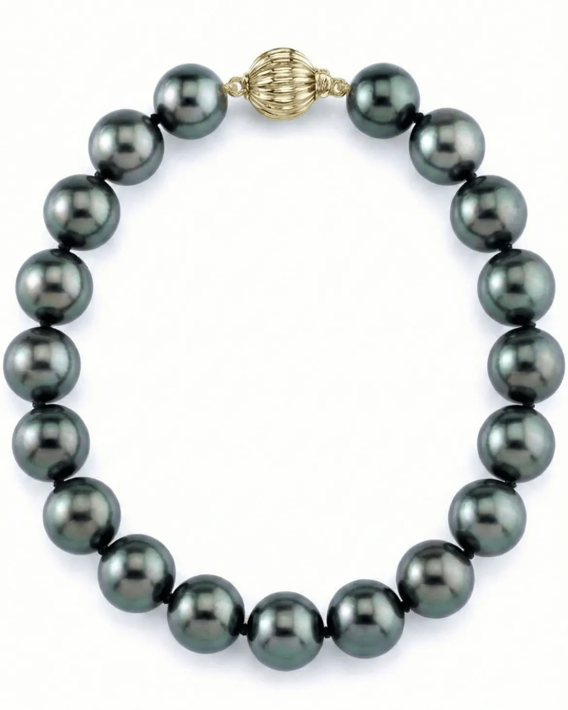 True Round Black Tahitian Pearl Bracelet, 8.0-9.0mm - AAA Quality