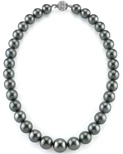 True Round Tahitian Pearl Necklace, 11.0-13.0mm - AAA Quality