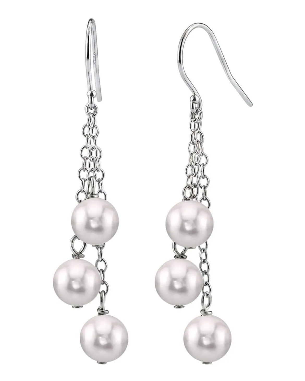 White Akoya Pearl Cluster Earrings